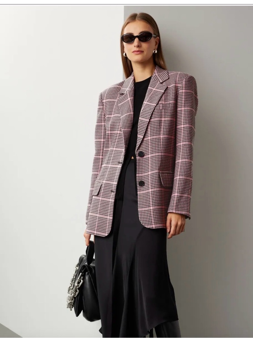 Endless Rose Houndstooth Check Blazer